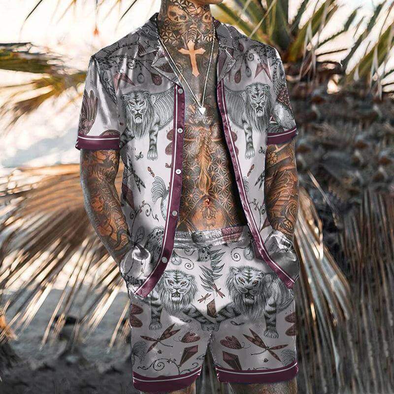 MEN'S SHORT SLEEVE SHIRT BEACH SUIT 28077695YM-DESTINY