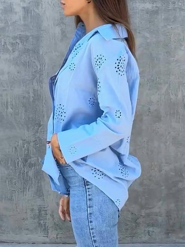 Juno - Elegant blue top-DESTINY