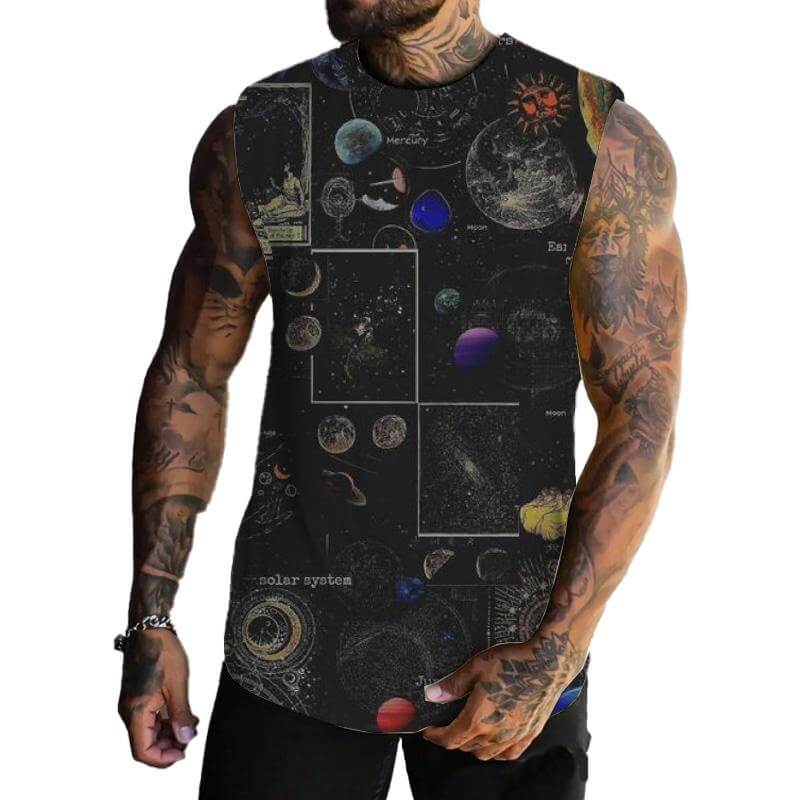 MEN'S BASIC PRINTED ROUND NECK VEST 77105653YM-DESTINY