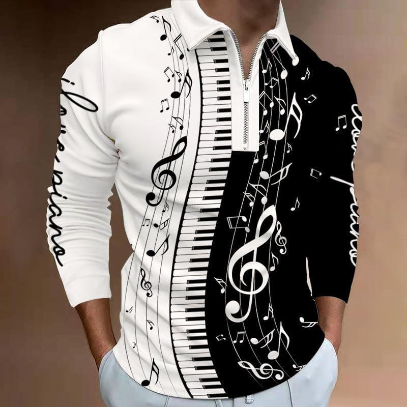 Men's Musical Instruments Printed POLO Shirt 35322137L-DESTINY