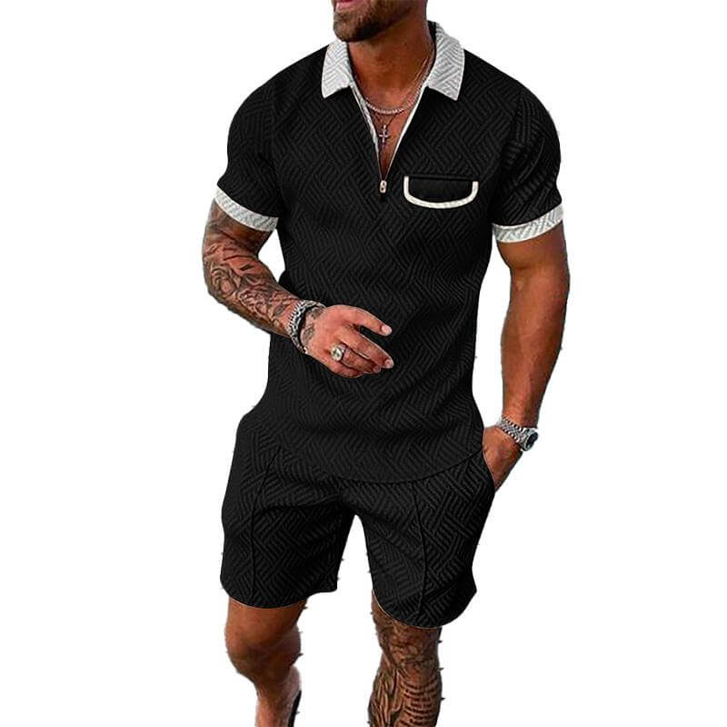 Men's Lapel Short Sleeve Shorts Set 15618236YM-DESTINY