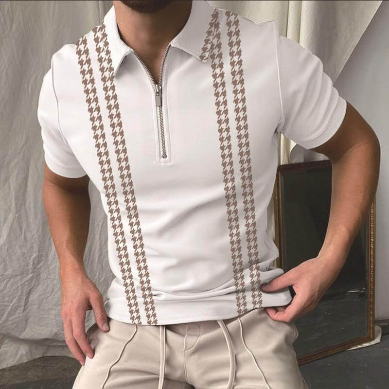 Men's Color Block Short Sleeve Polo Shirt 79501656YM-DESTINY