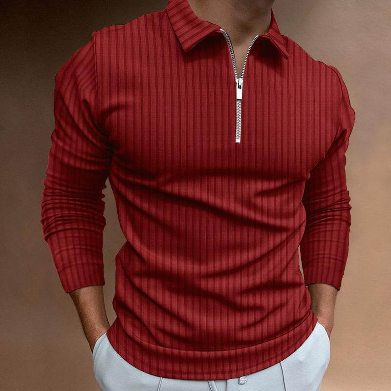 Men's Long Sleeve Striped Polo Shirt 29606050L-DESTINY
