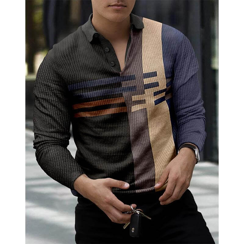 Men's Printed Loose Quick-drying Lapel T-shirt 69654725YM-DESTINY