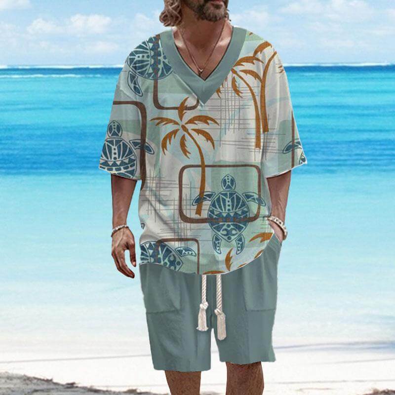 Men's Art Casual Printed Short Sleeve Suit 07846530YY-DESTINY