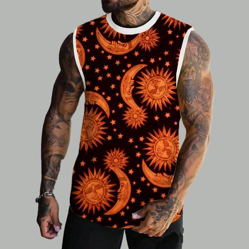 MEN'S BASIC PRINTED ROUND NECK VEST 61600182YM-DESTINY