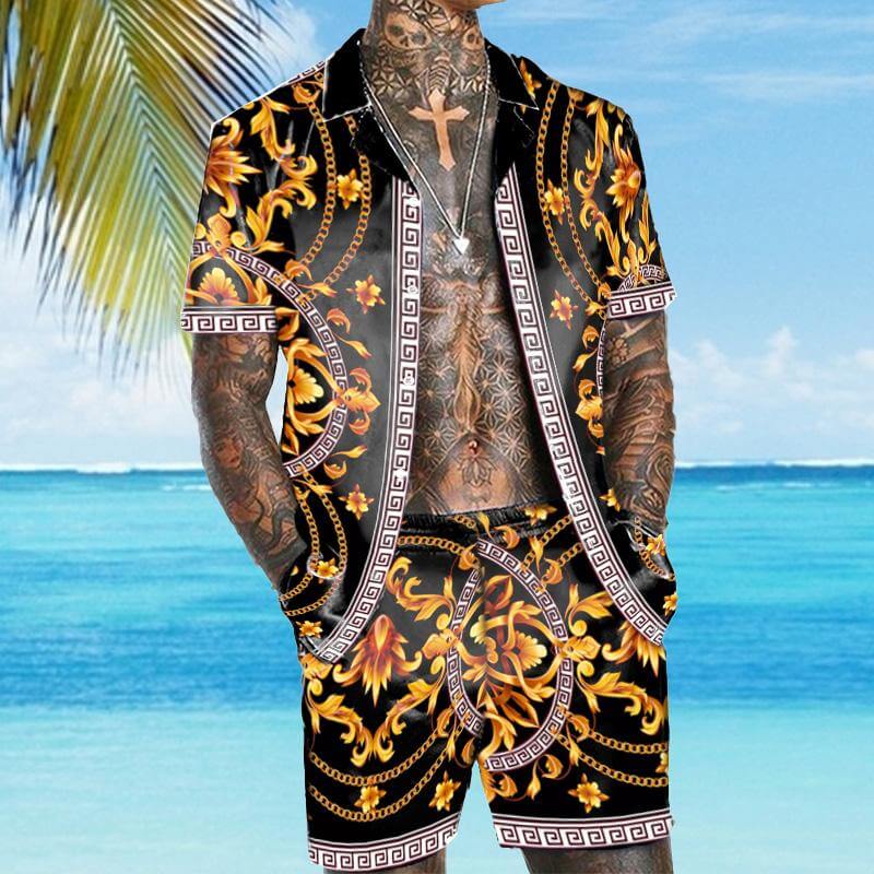 MEN'S SHORT SLEEVE SHIRT BEACH SUIT 50141773YM-DESTINY