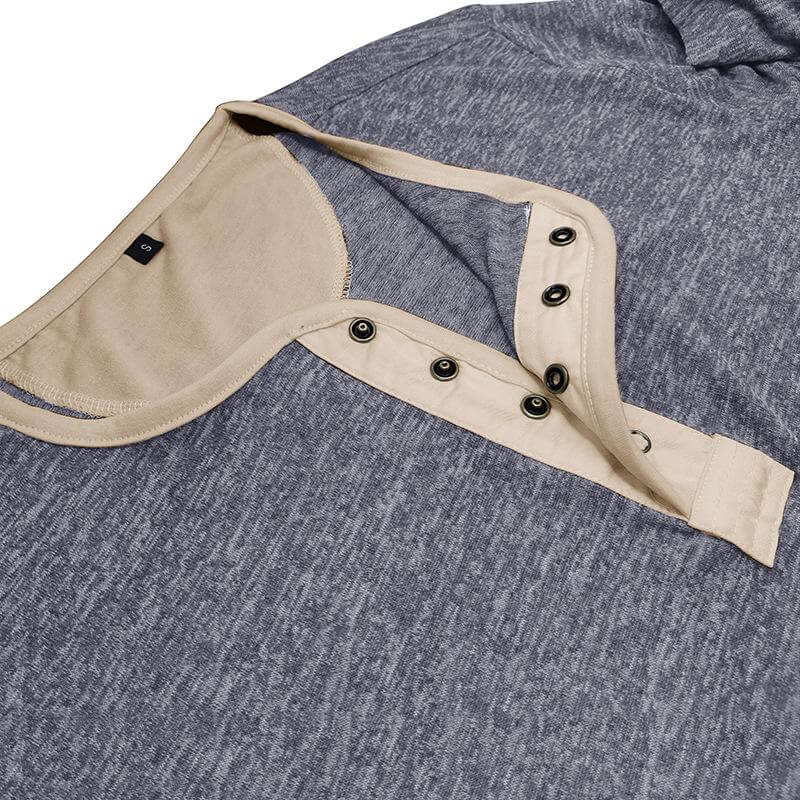 Men's Long Sleeve T-shirt Outdoor Bottoming Henley Shirt 67667932L-DESTINY