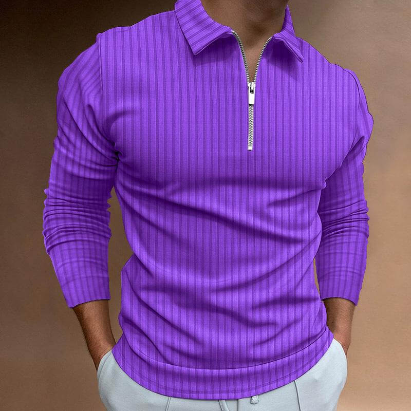 Men's Long Sleeve Striped Polo Shirt 29606050L-DESTINY