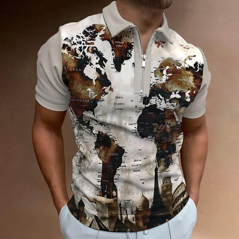 Men's Casual Lapel Polo Shirt 58635909L-DESTINY