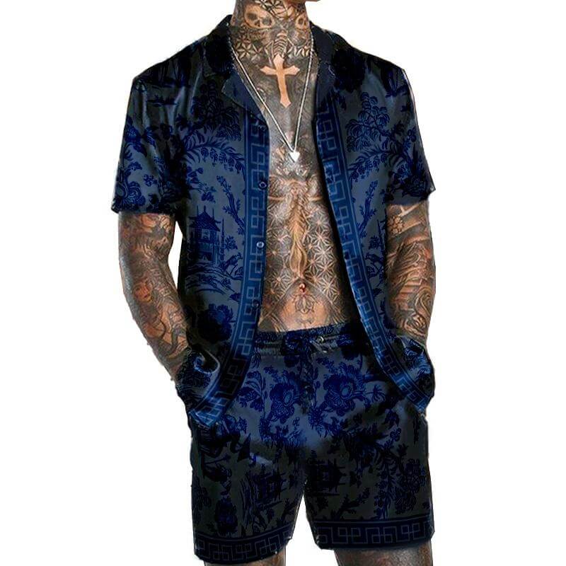 MEN'S SHORT SLEEVE SHIRT BEACH SUIT 16340760YM-DESTINY