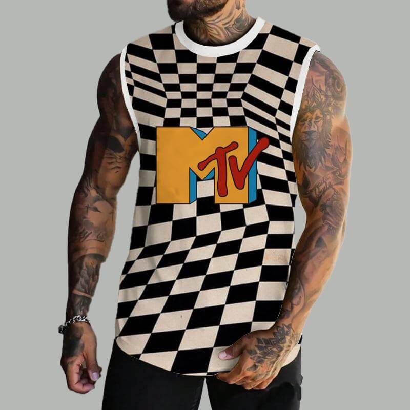 MEN'S BASIC PRINTED ROUND NECK VEST 87195517YM-DESTINY