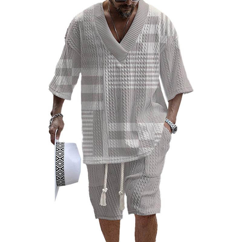 MEN'S ART CASUAL PRINT SHORTS SET 39783057YM-DESTINY