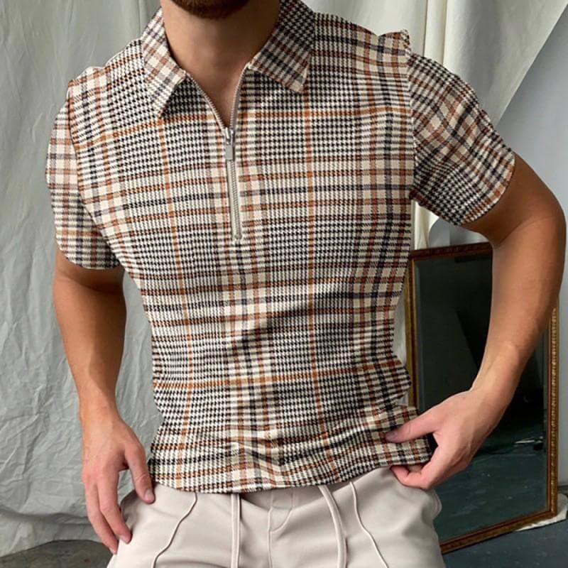 Men's Color Block Short Sleeve Polo Shirt 79501656YM-DESTINY