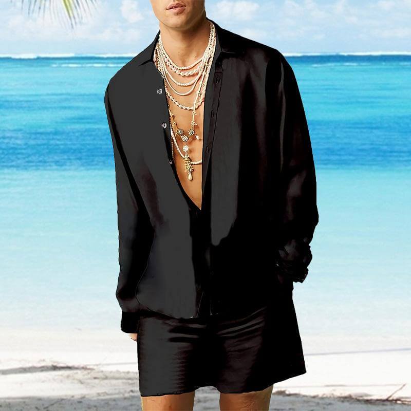MEN'S SHIRT SHORTS SUIT 23628579YM-DESTINY