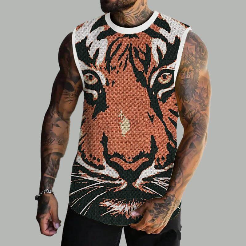 MEN'S BASIC PRINTED ROUND NECK VEST 96131945YM-DESTINY