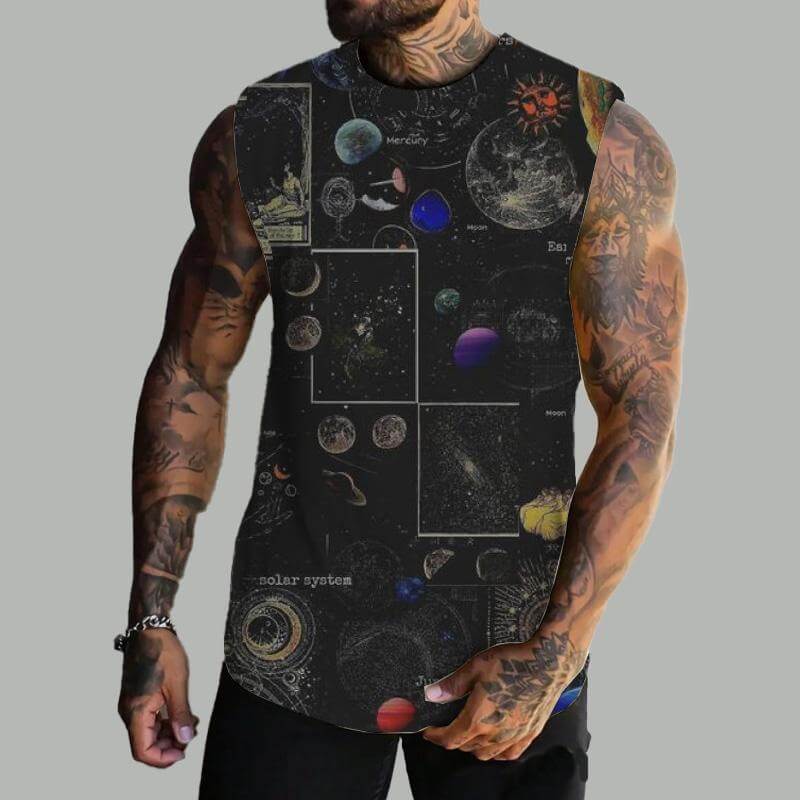 MEN'S BASIC PRINTED ROUND NECK VEST 77105653YM-DESTINY