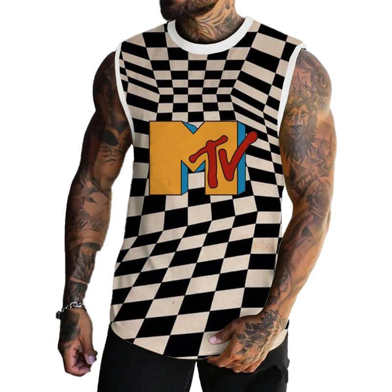 MEN'S BASIC PRINTED ROUND NECK VEST 87195517YM-DESTINY