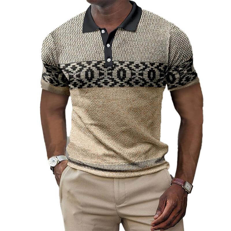 Men's Casual Short Sleeve Polo Shirt 34741199YM-DESTINY