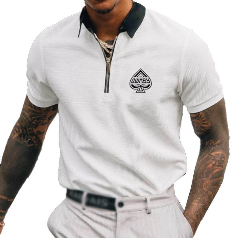 Men's Lapel Short Sleeve Casual POLO Shirt 29198713YM-DESTINY