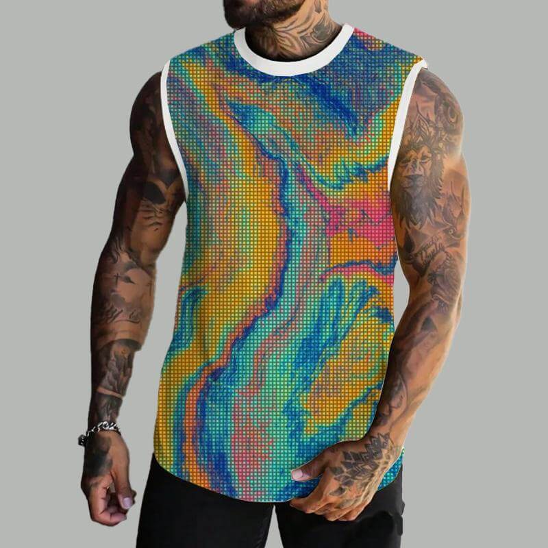 MEN'S BASIC PRINTED ROUND NECK VEST 65997076YM-DESTINY