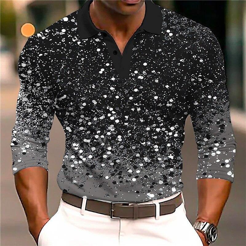 Men's Fashion Sequin Printing Polo Shirt 50619575YY-DESTINY