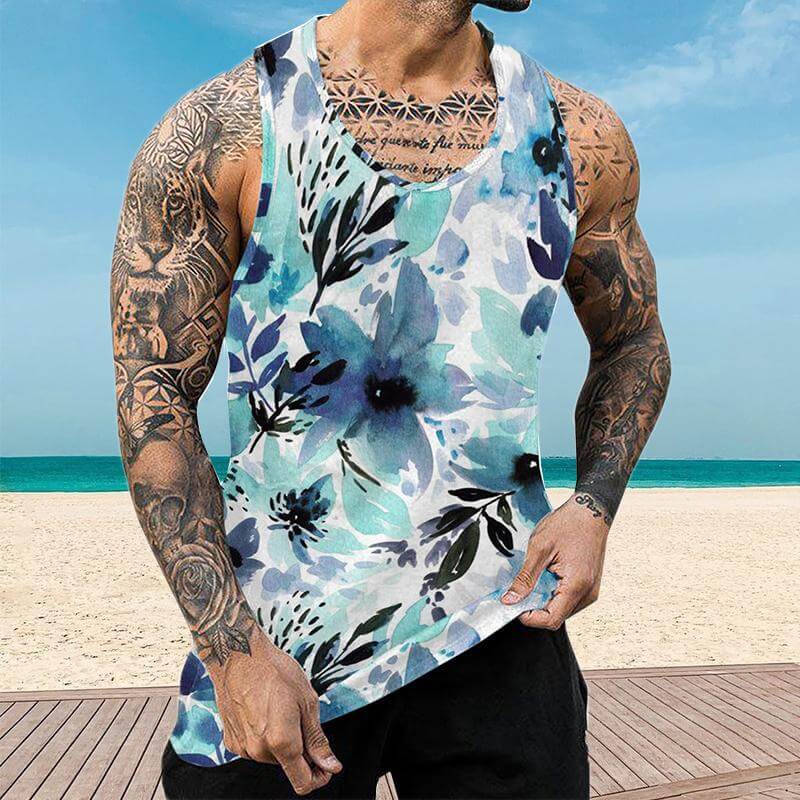 Men's Hawaii Printed Casual Vest 68816277YY-DESTINY