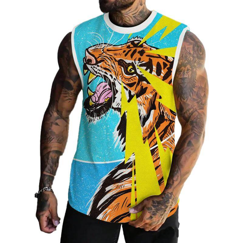 MEN'S BASIC PRINTED ROUND NECK VEST 14911501YM-DESTINY