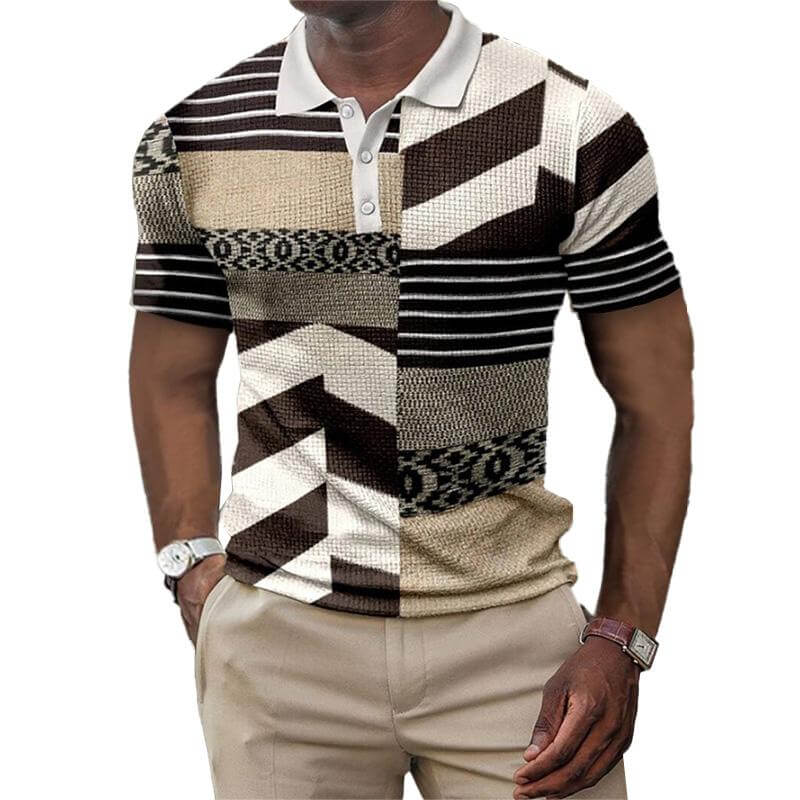 Men's Casual Short Sleeve Polo Shirt 58032178YM-DESTINY