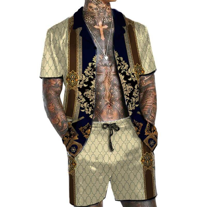 MEN'S SHORT SLEEVE SHIRT BEACH SUIT 41765655YM-DESTINY