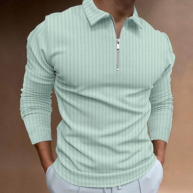 Men's Long Sleeve Striped Polo Shirt 29606050L-DESTINY
