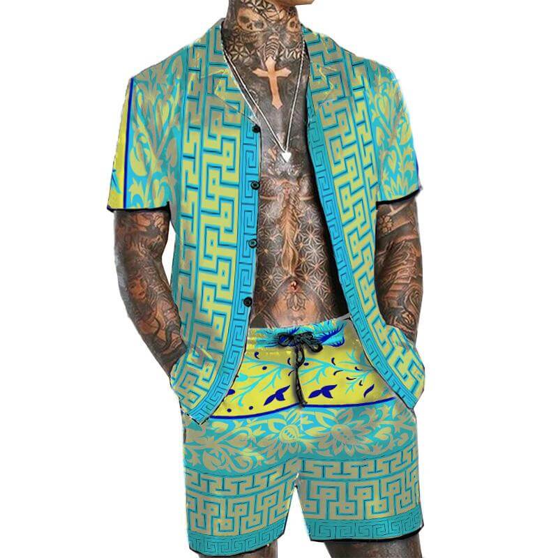 MEN'S SHORT SLEEVE SHIRT BEACH SUIT 78213582YM-DESTINY