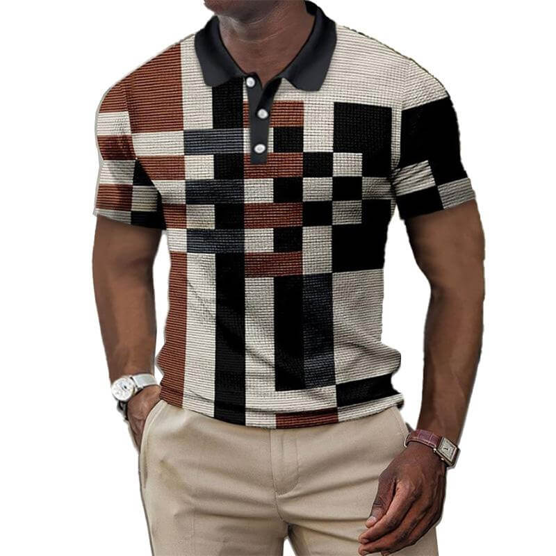 Men's Casual Short Sleeve Polo Shirt 55527466YM-DESTINY