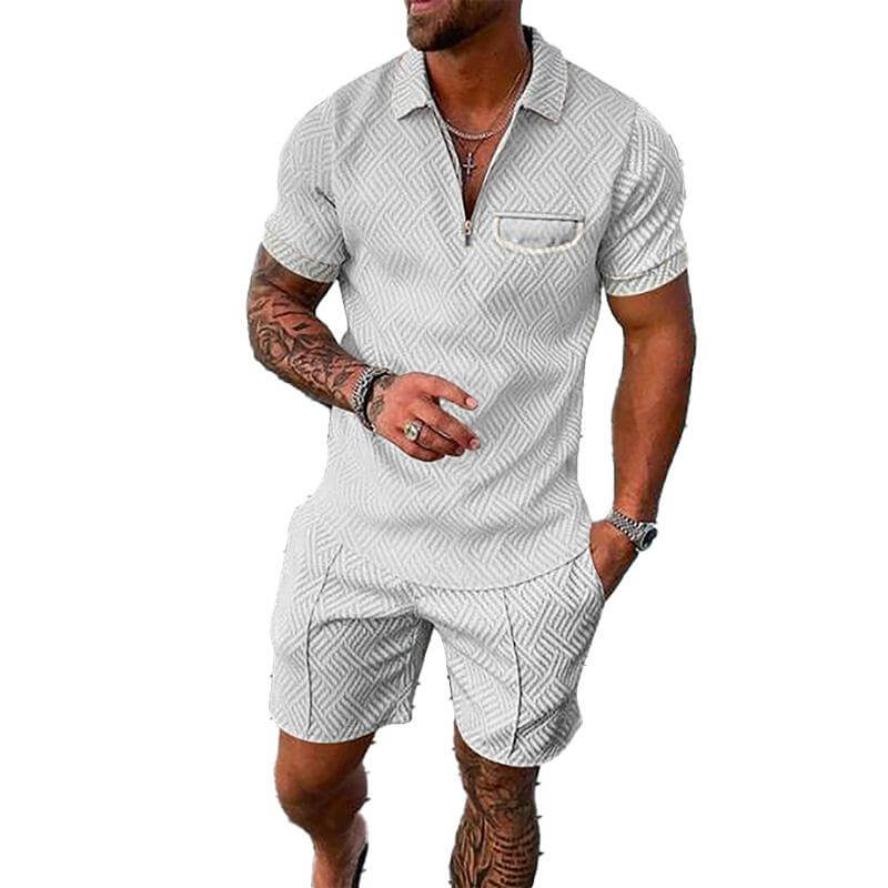 Men's Lapel Short Sleeve Shorts Set 15618236YM-DESTINY