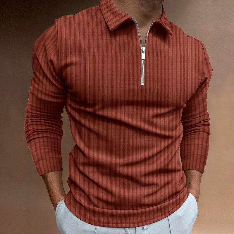 Men's Long Sleeve Striped Polo Shirt 29606050L-DESTINY