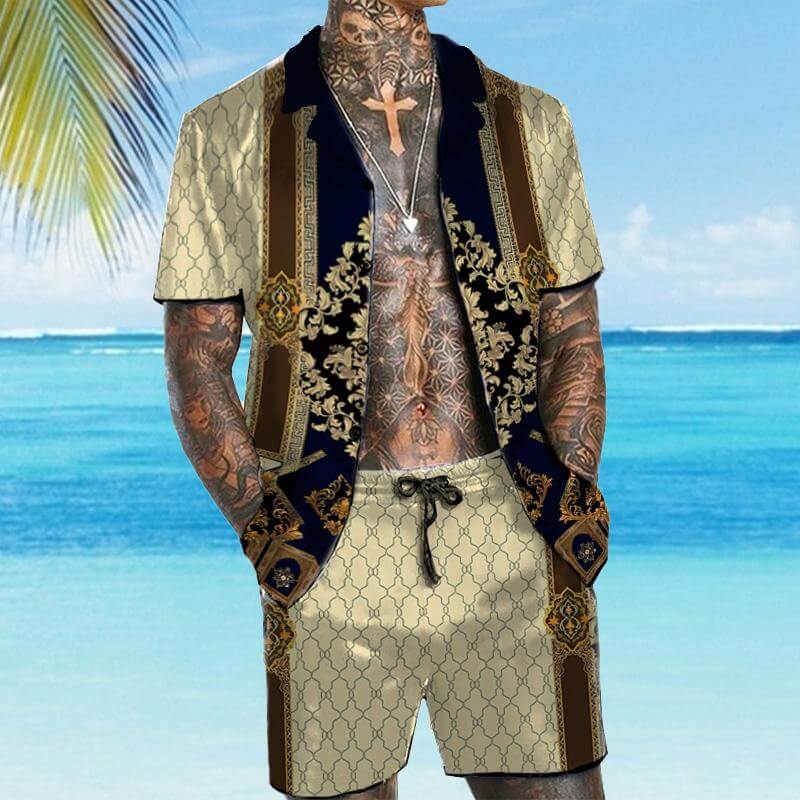 MEN'S SHORT SLEEVE SHIRT BEACH SUIT 41765655YM-DESTINY