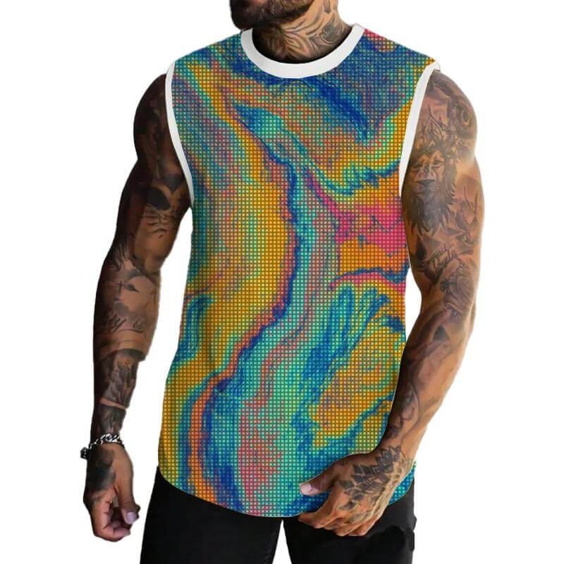 MEN'S BASIC PRINTED ROUND NECK VEST 65997076YM-DESTINY