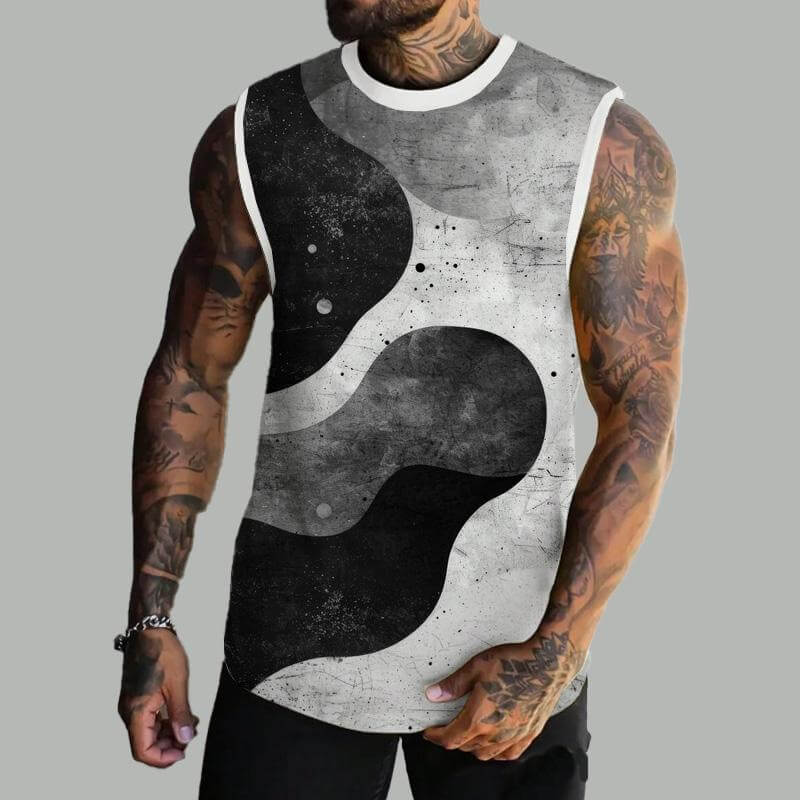 MEN'S BASIC PRINTED ROUND NECK VEST 06718633YM-DESTINY