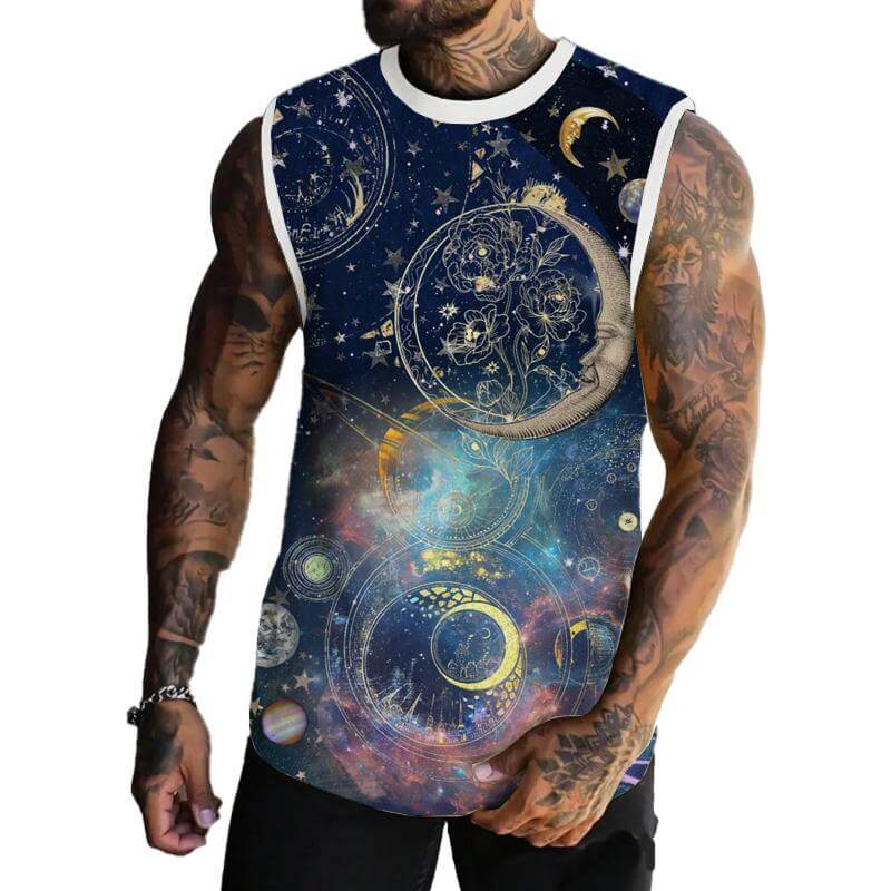 MEN'S BASIC PRINTED ROUND NECK VEST 79253216YM-DESTINY