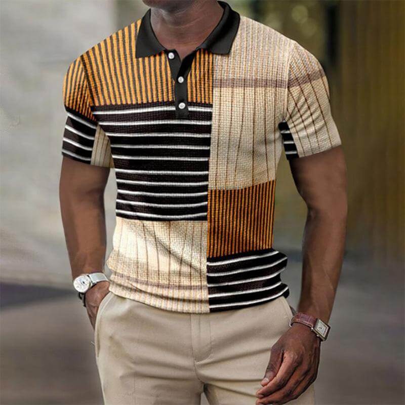 Men's Casual Short Sleeve Polo Shirt 58032178YM-DESTINY