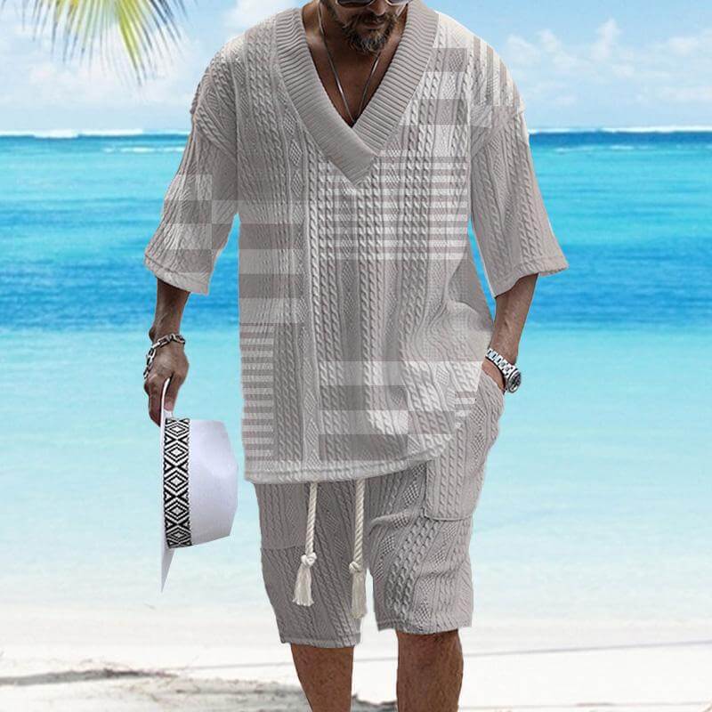 MEN'S ART CASUAL PRINT SHORTS SET 39783057YM-DESTINY