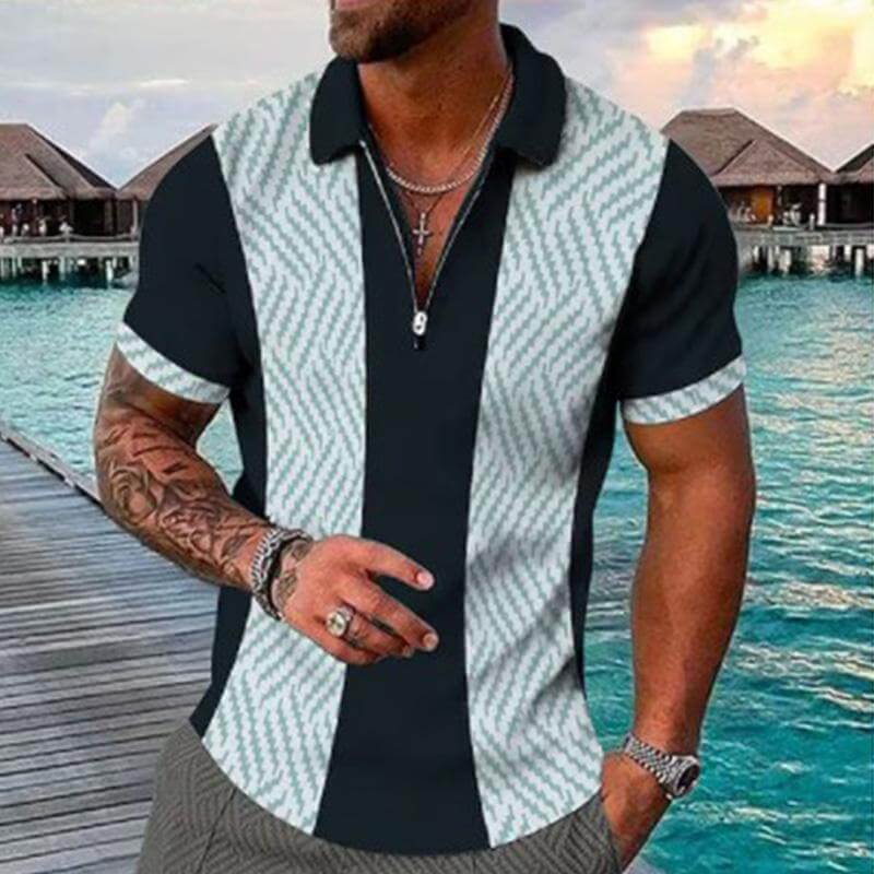 Men's Lapel Short Sleeve POLO Shirt 21433776Z-DESTINY