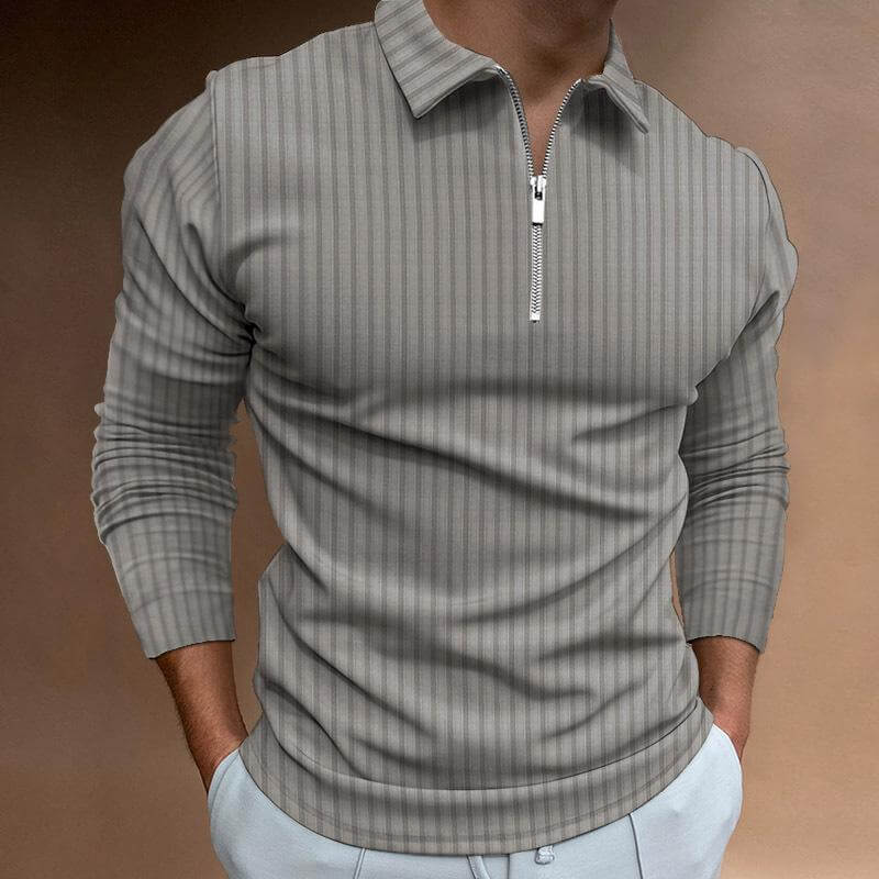 Men's Long Sleeve Striped Polo Shirt 29606050L-DESTINY