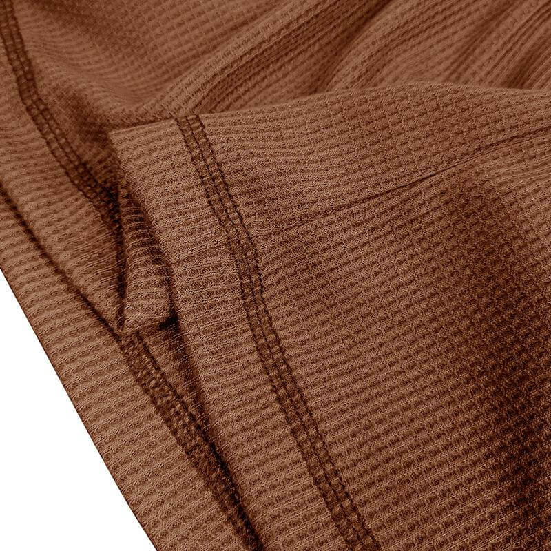 Men's Printed Long Sleeve Outdoor Base Layer Henley Shirt Waffle Top 40478743L-DESTINY