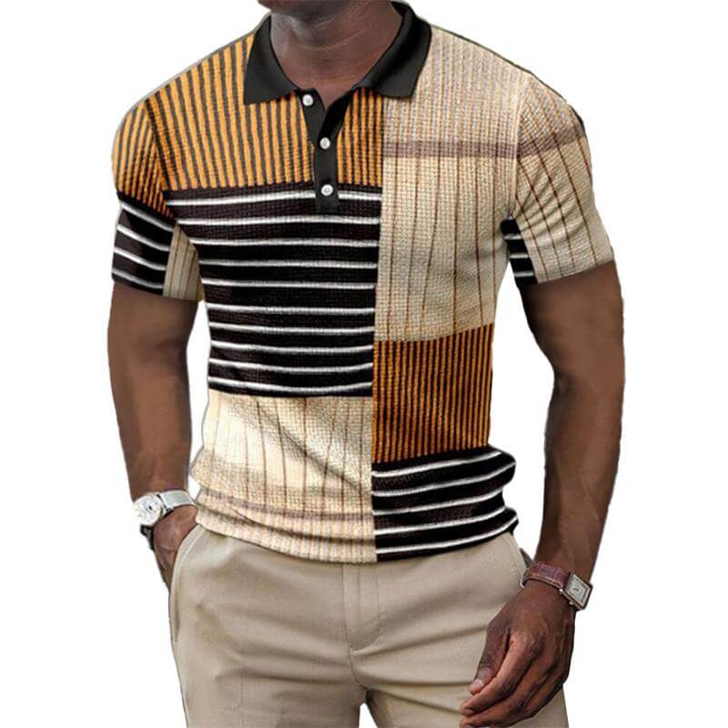 Men's Casual Short Sleeve Polo Shirt 58032178YM-DESTINY