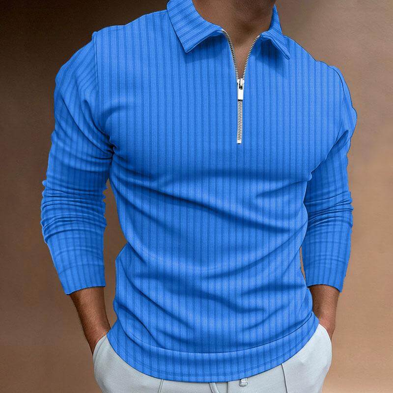 Men's Long Sleeve Striped Polo Shirt 29606050L-DESTINY