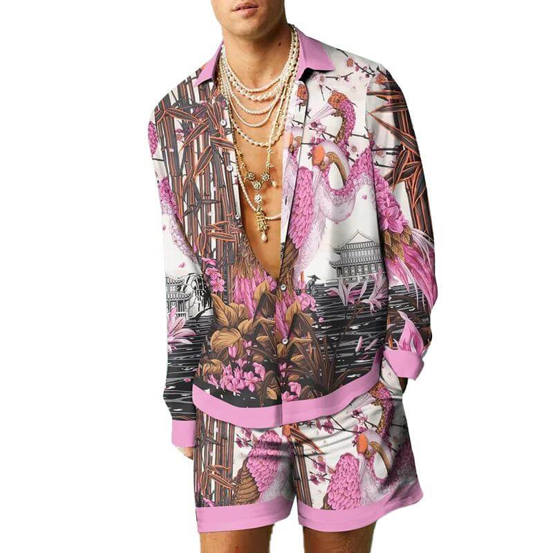 MEN'S SHIRT SHORTS SUIT 60806429YM-DESTINY