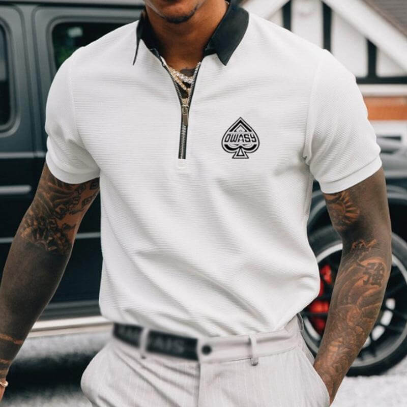 Men's Lapel Short Sleeve Casual POLO Shirt 29198713YM-DESTINY