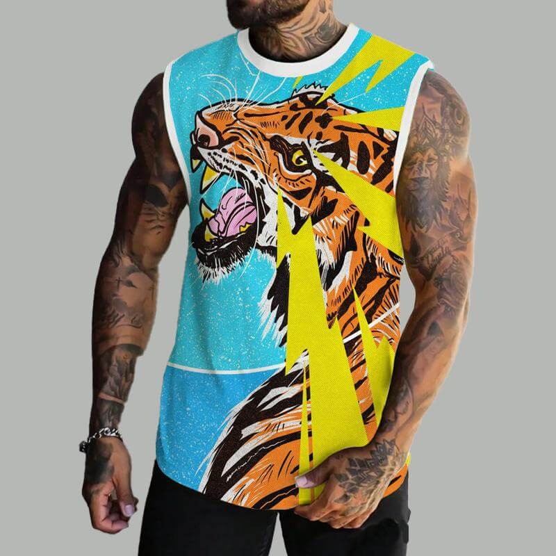 MEN'S BASIC PRINTED ROUND NECK VEST 14911501YM-DESTINY