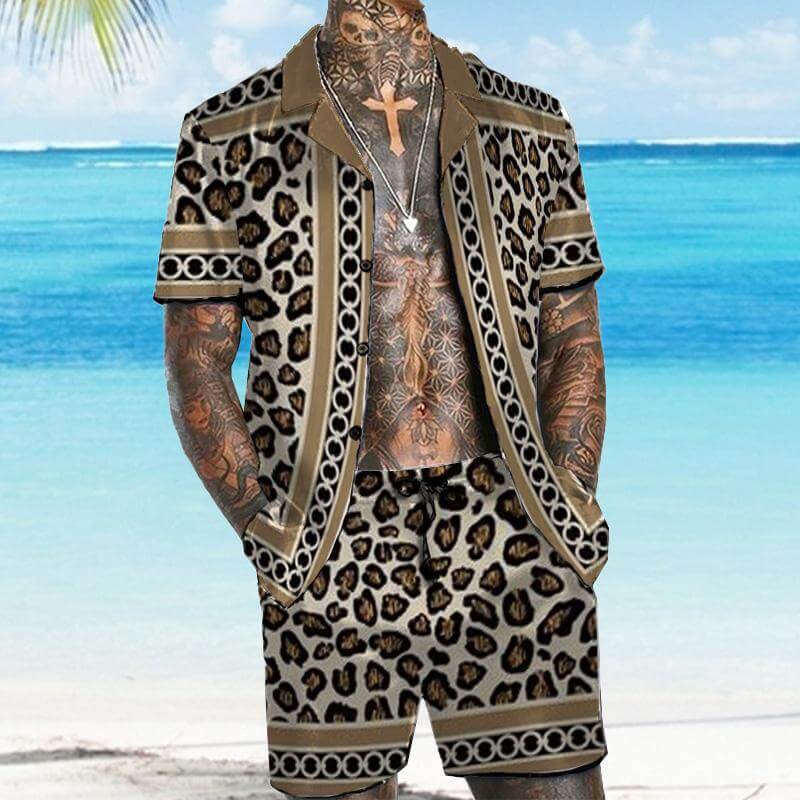 Men's Vintage Hawaiian Short Sleeve Shirt Set 12234961YM-DESTINY